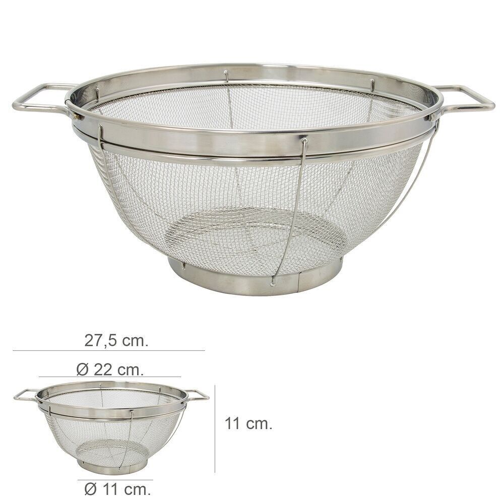 Stainless Steel Mesh Drainer With Handles "22 cm.