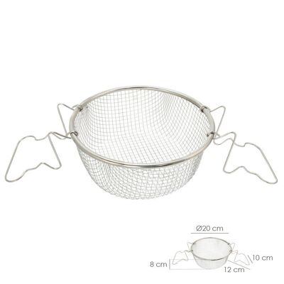 Stainless Steel Frying Basket With Handles "20 cm.