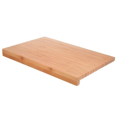 Planche à découper de cuisine en bois 100% bambou avec bord 46x30,5 cm.Planche à découper, Viande Poisson, Légumes, Fruits, Nourriture