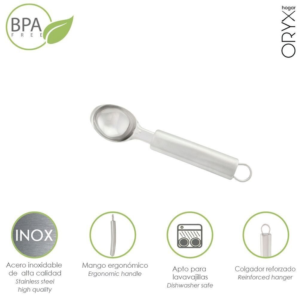 Cucchiaio da gelato in acciaio inox 4 x 21,5 (H) cm.