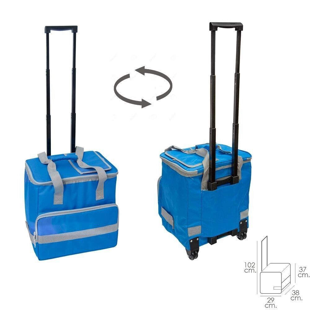 Kühlschrank-Thermotasche, 38 Liter, blauer Trolley