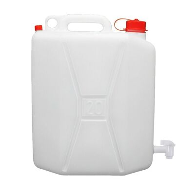 20-Liter-Lebensmittelflasche aus Kunststoff mit Zapfhahn
