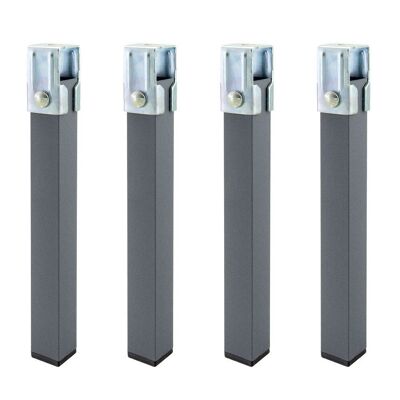 Square Bed Base Legs Set (4 Units) 30x30 mm Tube.  For 30x30 mm bed base.  Height 25 cm.