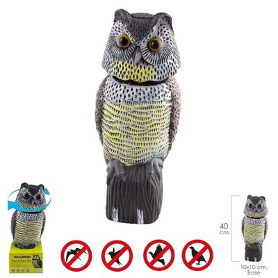 Hibou anti-oiseaux/oiseaux avec tête rotative 40 cm.