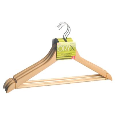 Set of Straight Wooden Hangers 450 mm. (Pack 3 Pieces)