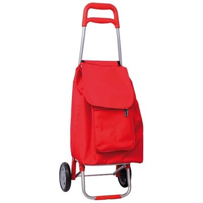 Chariot de courses rouge 2 roues 45 litres