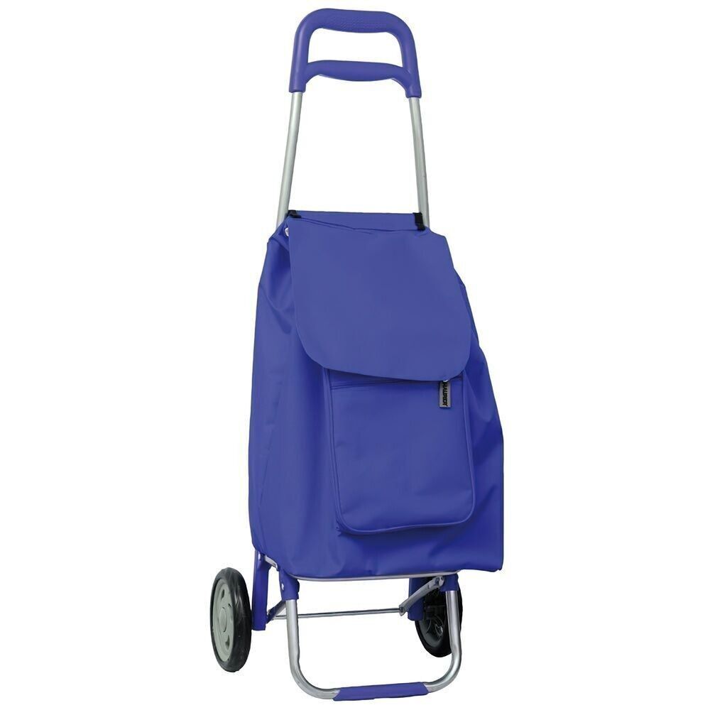 Chariot de courses bleu 2 roues 45 Litres