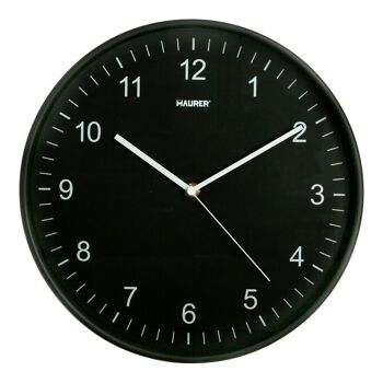 Horloge murale "30 cm. La couleur noire