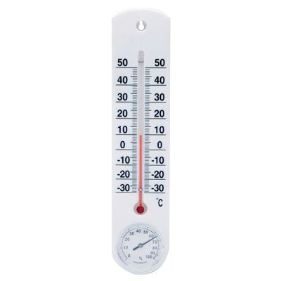 Wand-/Gartenthermometer mit Kunststoff-Hygrometer 25 cm.