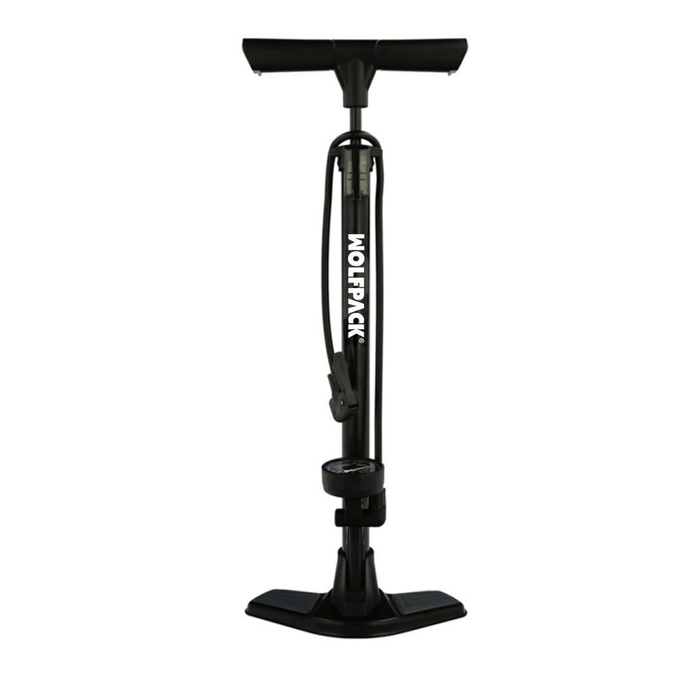 Bomba Aire Con Manometro 8 Bares Cuerpo y Pies Acero,  Valvulas SCHRADER y PRESTA con Adaptadores. Bomba Bicicletas,  Bomba coches