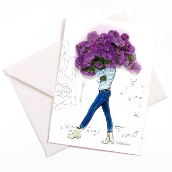 Des fleurs pour vous – carte avec noyau de couleur et enveloppe | 074 1