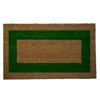 Fußmatte aus Kokosfaser mit grünen Streifen, 45 x 75 cm.