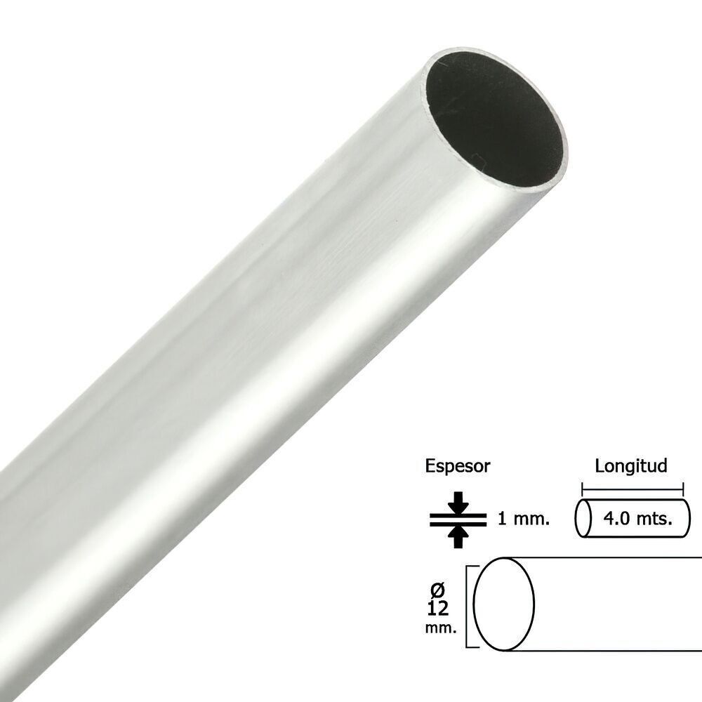 Barre de placard ronde chromée 12 mm. " (Barre 4,0 mètres)