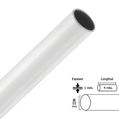 Runde weiß lackierte Garderobenstange 12 mm." (Takt 4, 0 Meter)