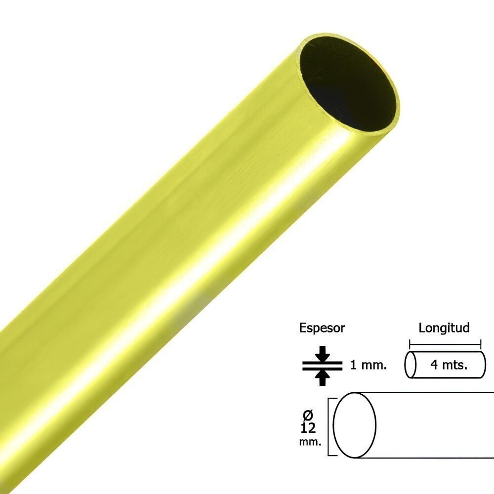 Barra per Armadio Rotonda Dorata 12 mm." (Bar 4,0 metri)