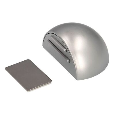Adhesive Door Stop with Magnet Retainer Matte Chrome