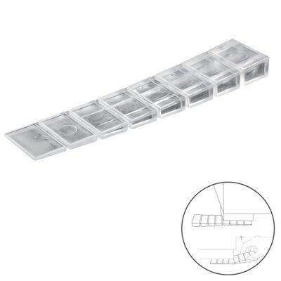 Verstellbare/zuschneidbare, transparente Unterlegscheiben für Möbel, Keile (Blisterpackung mit 9 Stück)