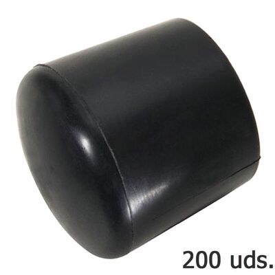 Black Exterior Round Plastic End Cap 8 mm. Bag 200 Units