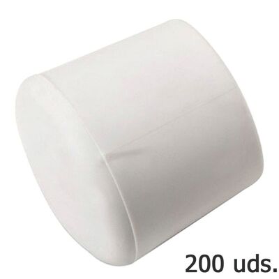 White Exterior Round Plastic End Cap 10 mm. Bag 200 Units
