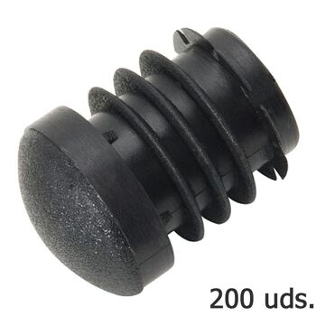 Virole intérieure ronde en plastique noir pour tube extérieur " 22 mm. Sac 200 unités