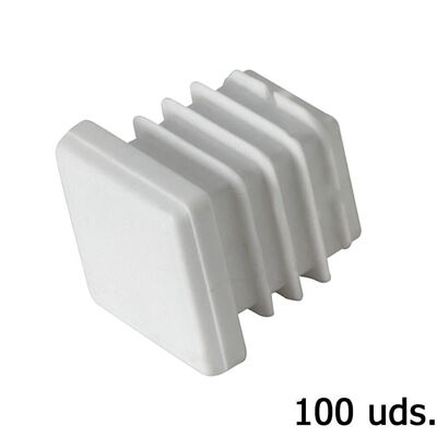 Square Plastic End Cap 22x22 mm. Bag 100 Units