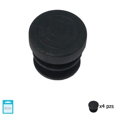 Black Inner Round Bead 16mm.  Blister 4 pieces.