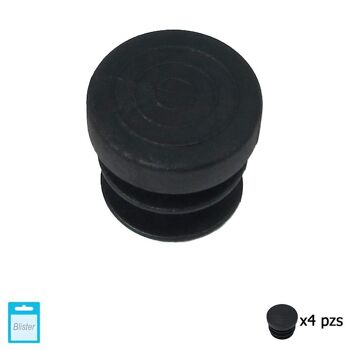 Perle ronde intérieure noire de 16 mm. Blister 4 pièces.