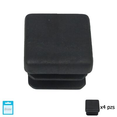 Black Inner Square Bead 20x20 mm.  Blister 4 pieces.