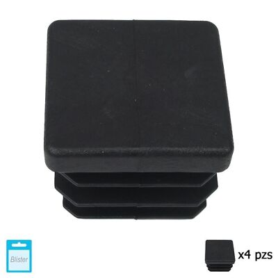 Black Inner Square End 30x30 mm.  Blister 4 pieces.