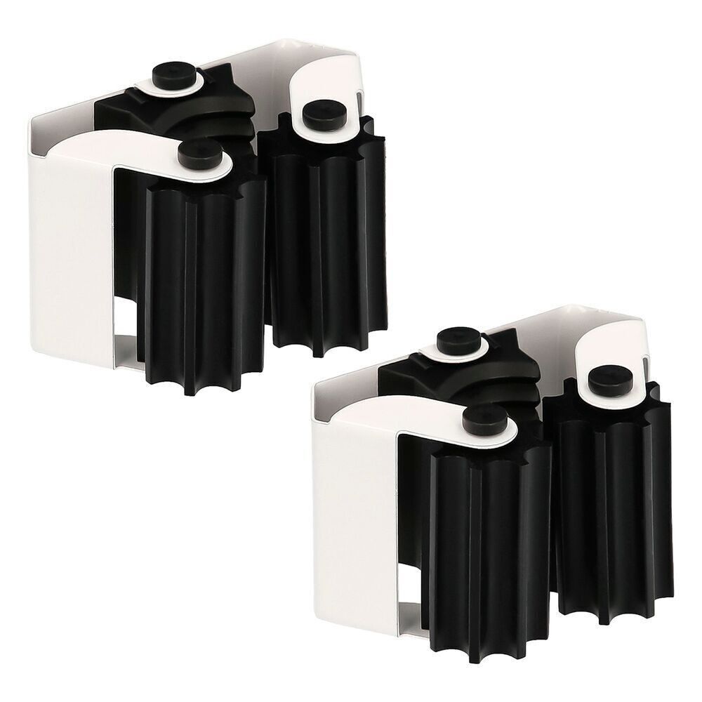 Adhesive/Screwable Hanger for Brooms, Mops, Brushes, Dustpans (Blister 2 pieces)