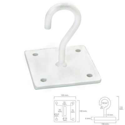 Wolfpack Hook with Open Multipurpose Plate White