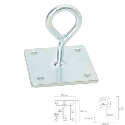 Wolfpack Hook With Multipurpose Plate Closed Zinc Plated