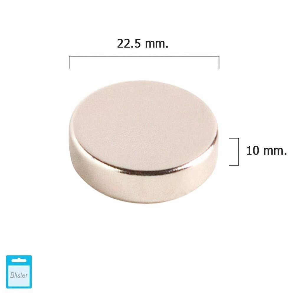 Aimant rond en néodyme Wolfpack "22, 5x10 mm. (Blister 1 pièce)