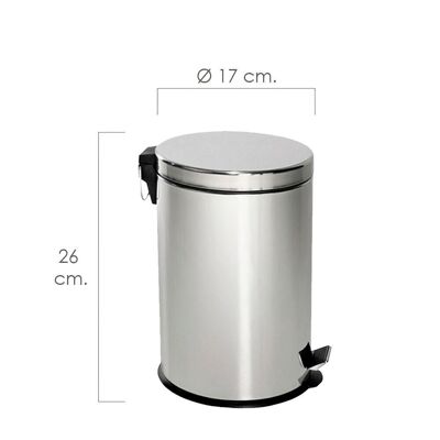 Maurer Stainless Trash Can 3 Liter " 17 x 26 cm.