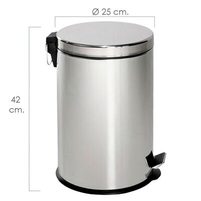 Maurer Stainless Trash Can 12 Liters "25 x 42 cm.