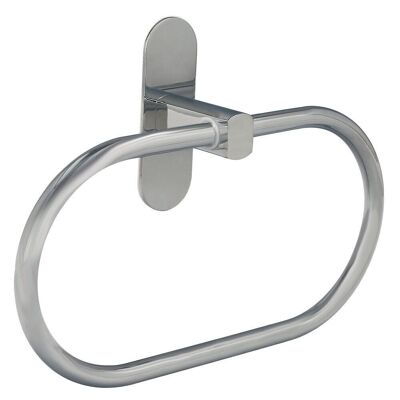 Ringförmiger Handtuchhalter aus Edelstahl mit Spiegeleffekt, widerstandsfähiger selbstklebender Handtuchhalter, selbstklebender Wand-/Möbelhandtuchhalter