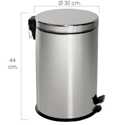 Maurer Pattumiera Cucina/Bagno Inox 20 Litri 30x44 cm.