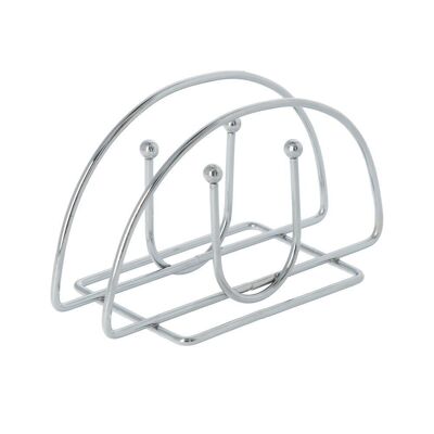 Table Napkin Holder, Chromed Steel Vertical Semicircular Shape