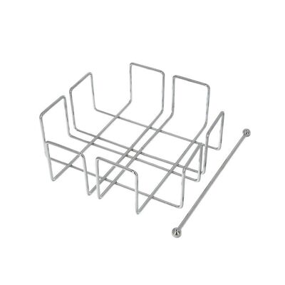 Table Napkin Holder, Chromed Steel Horizontal Square Shape