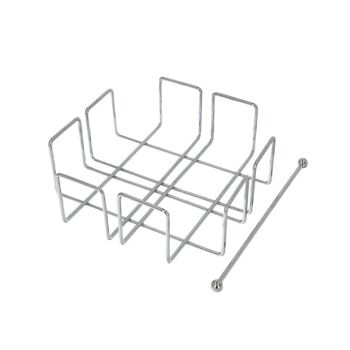 Porte-serviettes de table, forme carrée horizontale en acier chromé