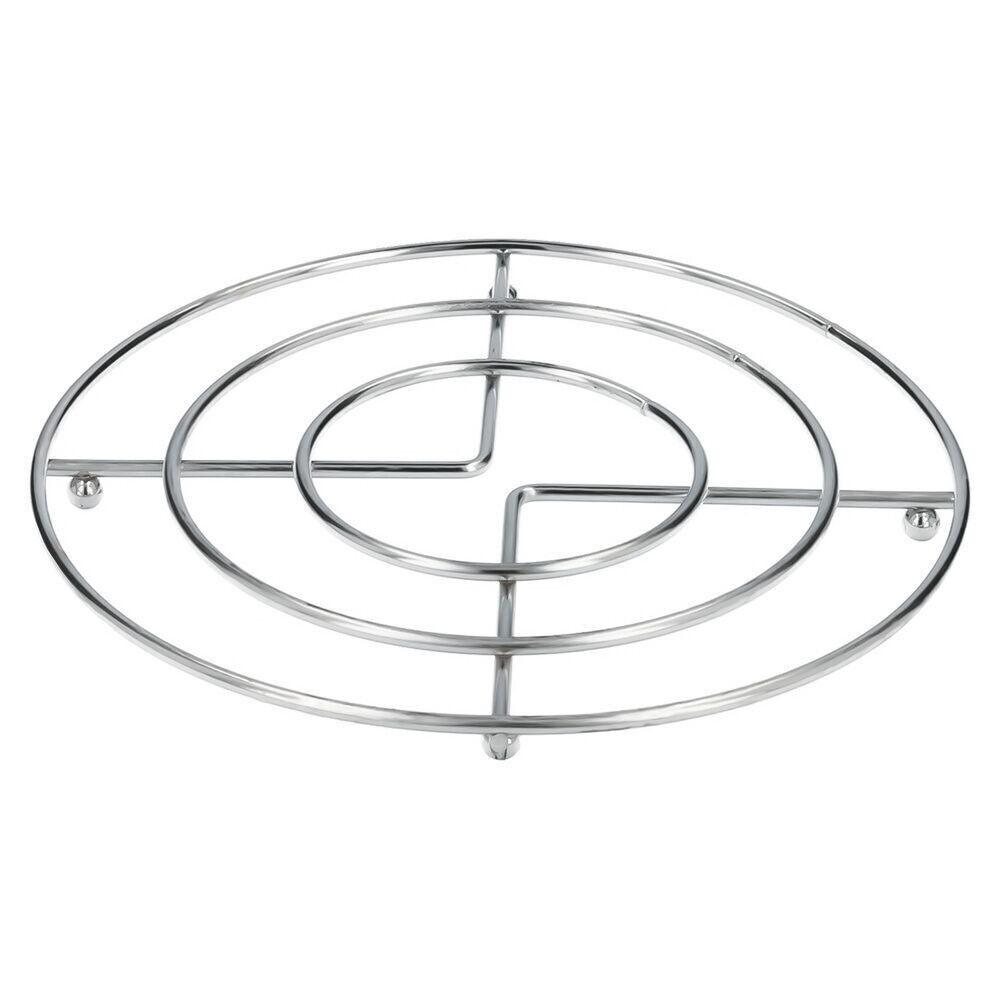 Dessous de plat rond en métal, 22,5x22,5x5cm, finition chromée