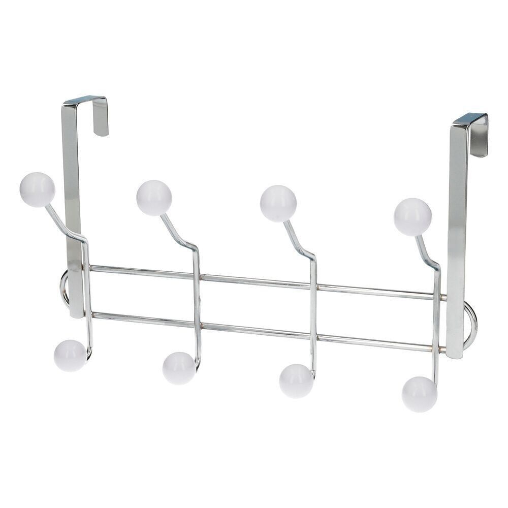 Appendiabiti da appendere alla porta cromata 4/8 ganci.  Finitura bianca.