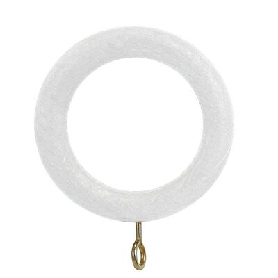 Smooth Wood Ring With Buckle 40x60 mm. White Lacquered
