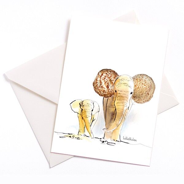 Muschel-Elefant – Karte mit Farbkern und Umschlag | 082