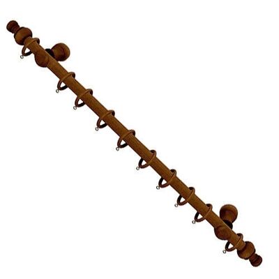 Complete Wooden Curtain Rod 1.50 Meters x 20 mm. Walnut