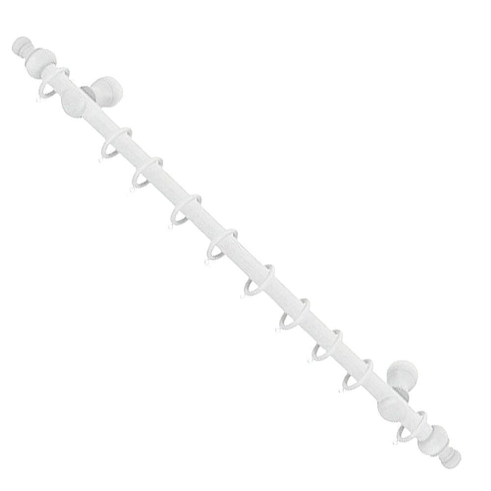 Bastone per tende in legno completo 1,50 metri x 20 mm. Bianco
