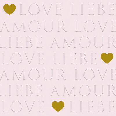 Servilleta Love Letters rosa relieve 33x33