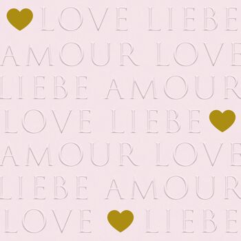 Serviette Lettres d'Amour rose 33x33 relief