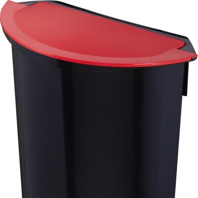 Abfalleinsatz 7L - schwarz / rot