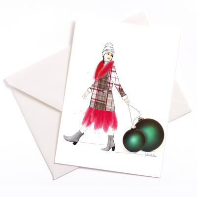 Feliz Navidad - tarjeta con núcleo de color y sobre | 206